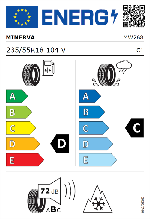 Tyre Label for Minerva S310 235/55R18 104V